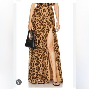 L’Agence Luca Maci Skirt in Sahara Leopard Print